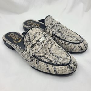 Sam Edelman Circus Hal Faux Snakeskin Flat Mule Slip On Shoes Womens Size 6